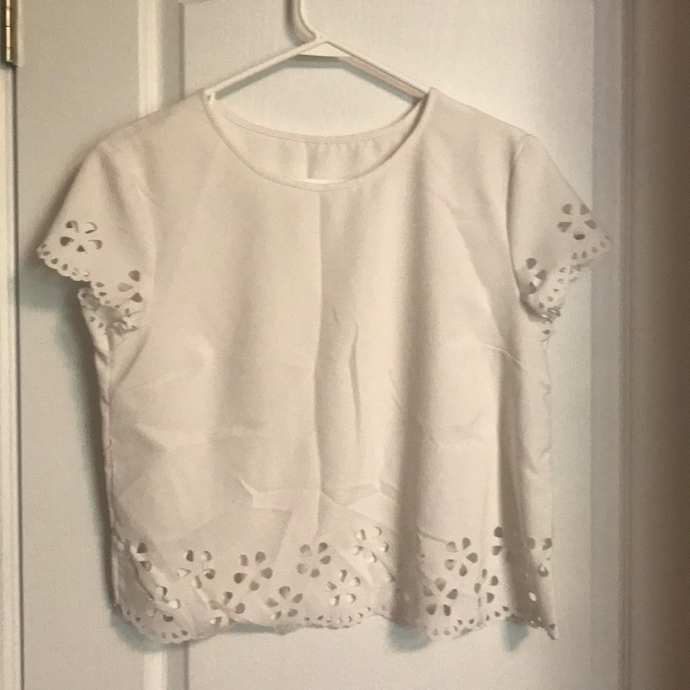 scallop detail white top